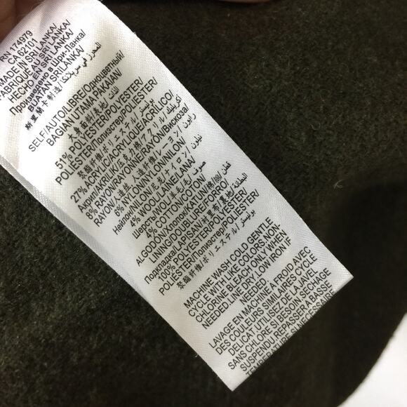 BCBGeneration Green Wool Long Open Front Military Duster Vest Size Small - Picture 5 of 12